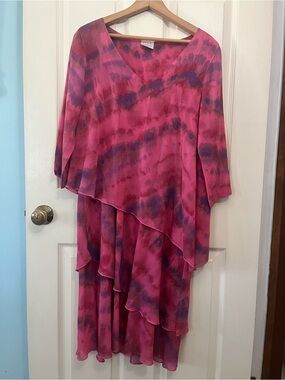 Click Tie-Dye Tiered Dress Festival Boho